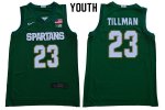 Youth Xavier Tillman Michigan State Spartans #23 Nike NCAA 2019-20 Green Authentic College Stitched Basketball Jersey VL50Y24DU